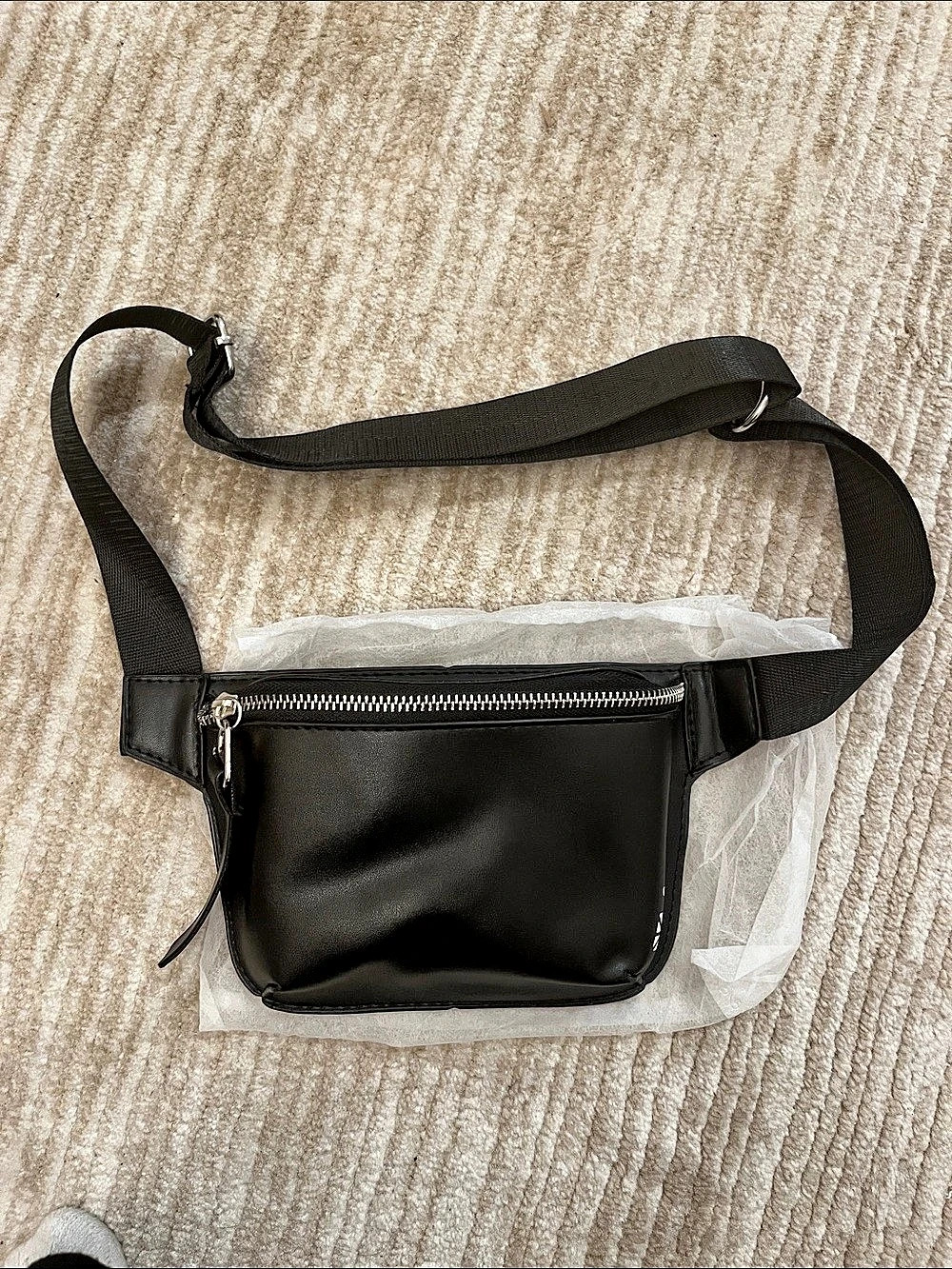 finery Crossbody Belt Bag in Black
